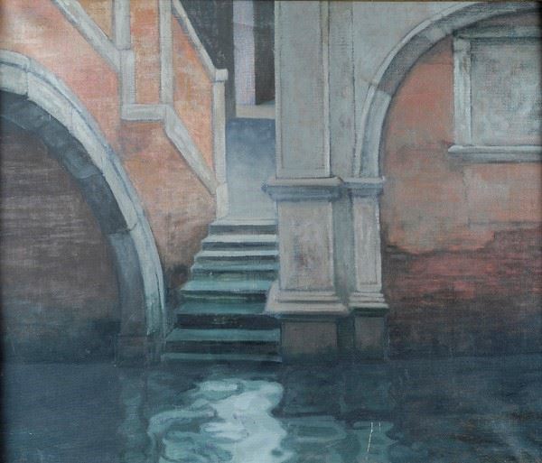 Fabio Aguzzi : Venezia  - Olio su tela - Auction Arredi, dipinti, mobili e oggetti di antiquariato - I - Galleria Pananti Casa d'Aste