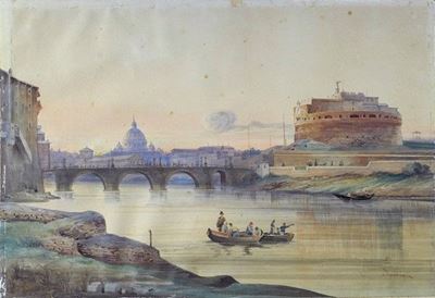 Veduta di Castel Sant Angelo dal Tevere