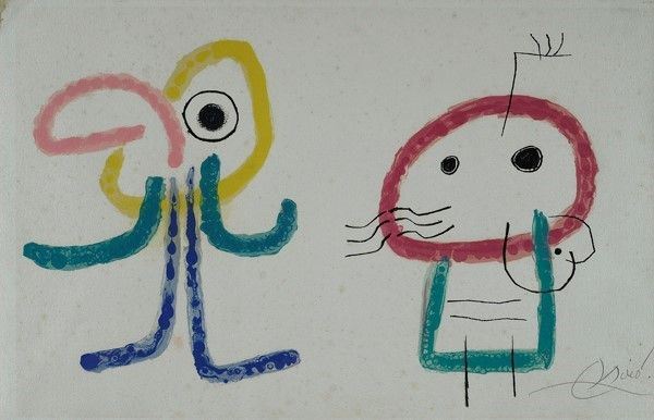 Joan Mir&#242; : L'Enfance d'Ubu  (1975)  - Litografia - Asta Autori dell'800-900 - I - Galleria Pananti Casa d'Aste