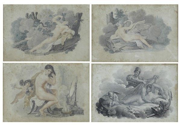 Giardiello : Cinque stampe soggetto mitologico  - Auction Arredi, dipinti, mobili e oggetti di antiquariato - I - Galleria Pananti Casa d'Aste