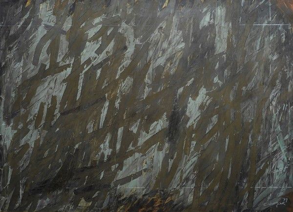 Raphael Canogar : Senza titolo  (1979)  - Tecnica mista su cartoncino riportato su cartone. - Auction Arredi, dipinti, mobili e oggetti di antiquariato - I - Galleria Pananti Casa d'Aste