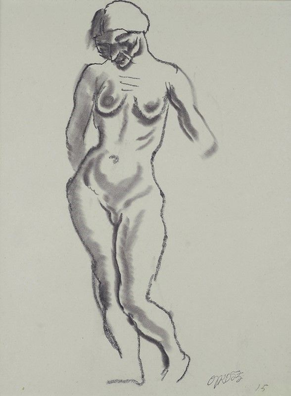 George Grosz : Nude  (1915)  - Carboncino - Asta Arredi, dipinti, mobili e oggetti di antiquariato - I - Galleria Pananti Casa d'Aste
