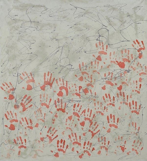 Giulio Turcato : Alleluja  (1970)  - Tecnica mista su tela - Asta Arredi, dipinti, mobili e oggetti di antiquariato - I - Galleria Pananti Casa d'Aste