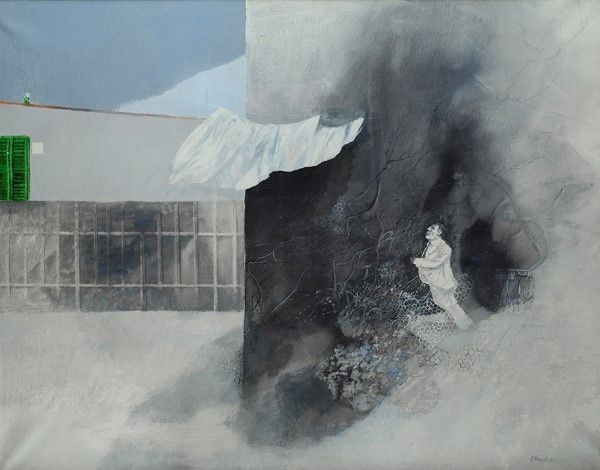 Giuseppe Romagnoni - Figura nel cortile