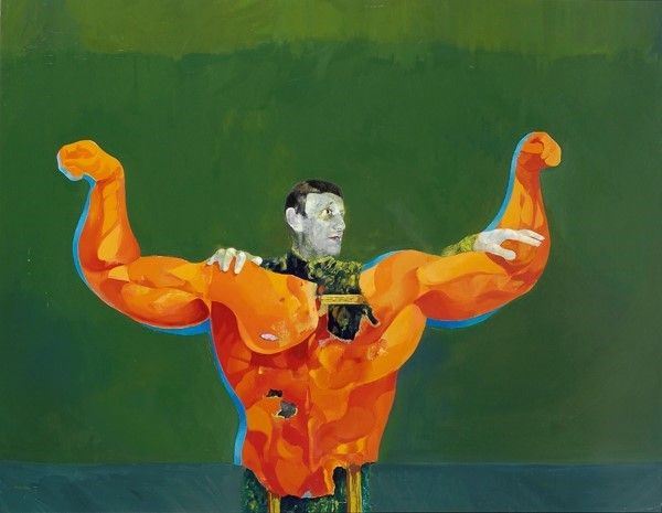 Renzo Vespignani : Sulle tue benevoli spalle, Batman  (1968)  - Olio su tela - Auction Arredi, dipinti, mobili e oggetti di antiquariato - I - Galleria Pananti Casa d'Aste