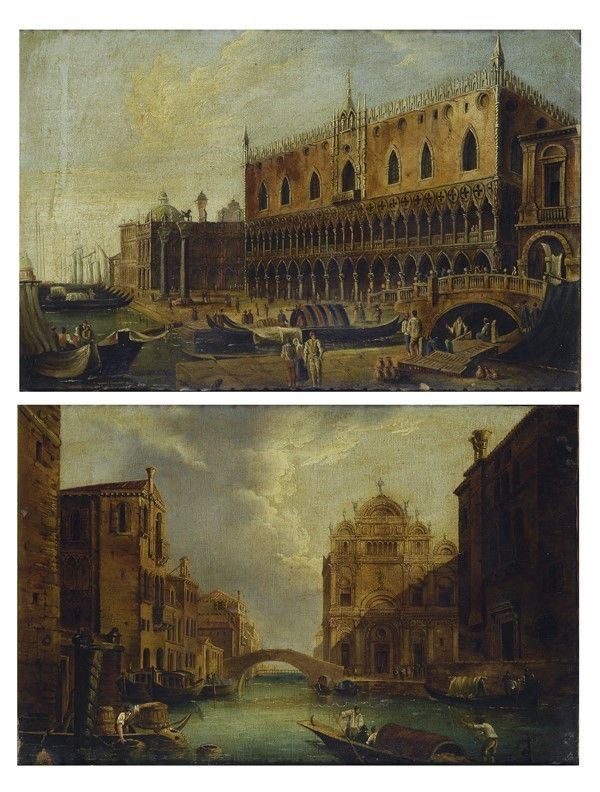 Veduta di Palazzo Ducale e Veduta della Basilica e della Scuola Grande di San Marco