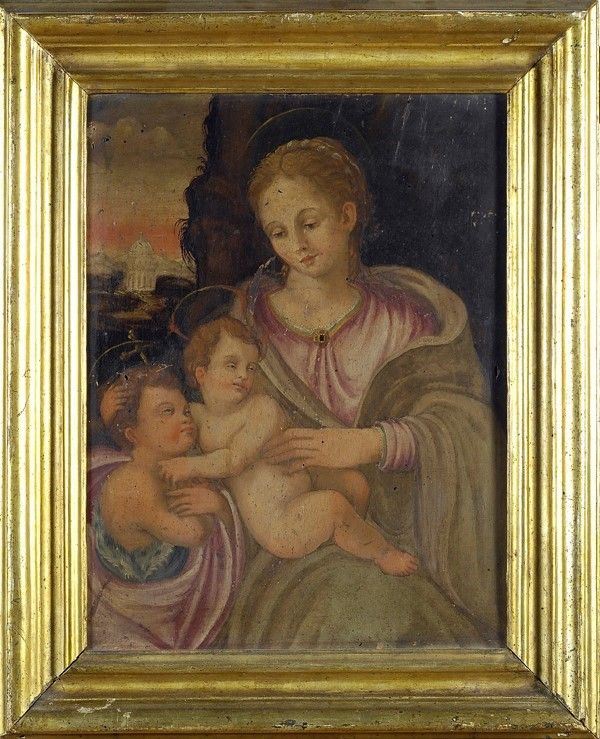 Maniera di Michele Tosini - Madonna Col Bambino e San Giovannino