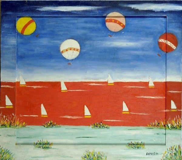 Franco Frizzi : Marina  - Olio su tavola - Asta AUTORI DEL XX SEC - Galleria Pananti Casa d'Aste