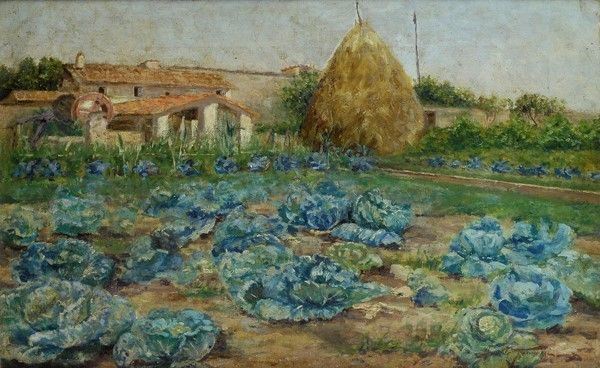 Adolfo Tommasi - Orto con Cavoli