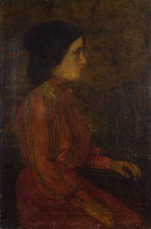Gino Romiti : Ritratto  (1903)  - Olio su tela - Asta Arredi, dipinti, mobili e oggetti di antiquariato - I - Galleria Pananti Casa d'Aste
