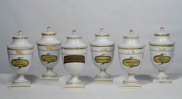 Sei vasi da farmacia  - Auction Arredi, dipinti, mobili e oggetti di antiquariato - I - Galleria Pananti Casa d'Aste