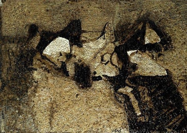 Afro (Basaldella) : Nero bruno  (1969)  - Mosaico - Asta Arredi, dipinti, mobili e oggetti di antiquariato - I - Galleria Pananti Casa d'Aste