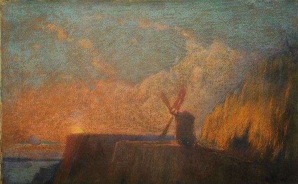 Serafino Macchiati : Paesaggio bretone  (1915)  - Olio su tela - Asta Arredi, dipinti, mobili e oggetti di antiquariato - I - Galleria Pananti Casa d'Aste