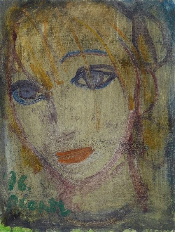 Primo Conti : Studio per un ritratto  (1976)  - Olio su cartoncino - Auction Arte Contemporanea, Grafica ed Edizioni - I - Galleria Pananti Casa d'Aste
