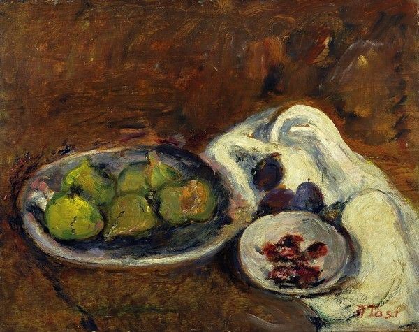 Arturo Tosi - Natura morta con fichi e prugne