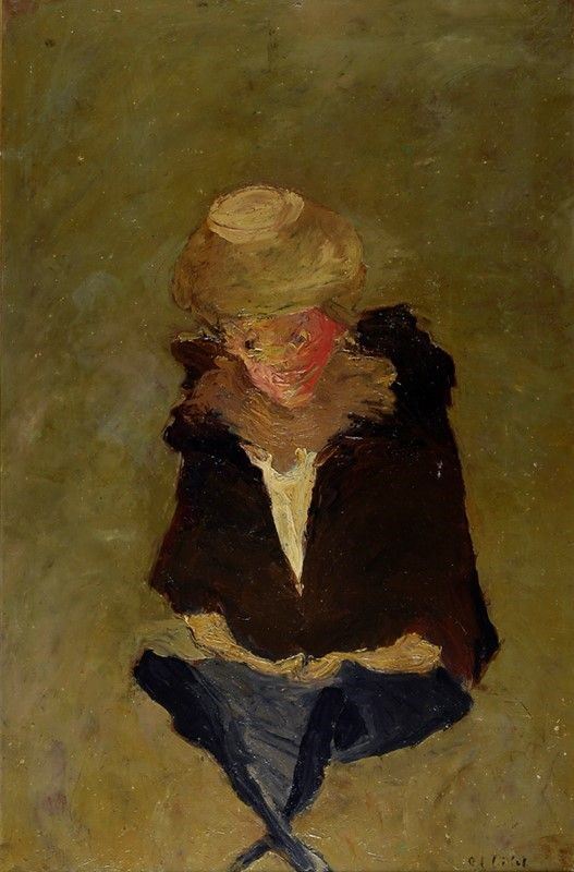 Roger-Edgar Gillet : Dame au chapeau  (1973)  - Olio su tela - Asta Autori dell'800-900 - I - Galleria Pananti Casa d'Aste