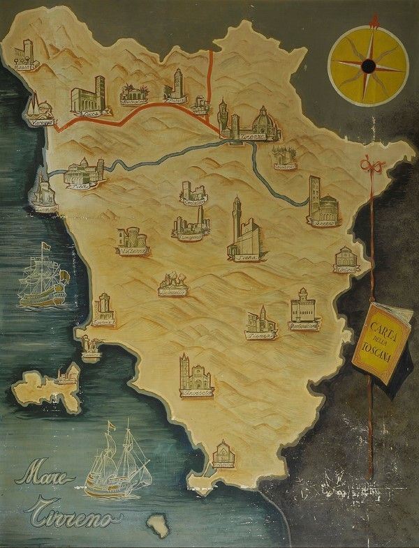Silvio Polloni - Carta della Toscana