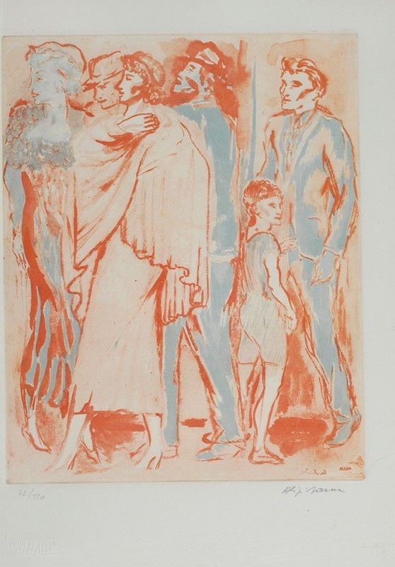 Aligi Sassu : Figure  - Litografia - Asta Autori dell'800-900 - I - Galleria Pananti Casa d'Aste