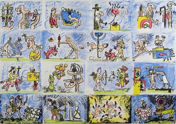 Sebastian Matta : Vignette  - Litografia - Asta Autori dell'800-900 - I - Galleria Pananti Casa d'Aste