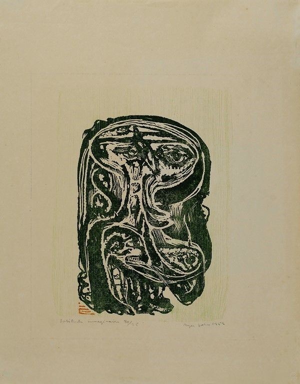 Asger Jorn : Solitude imaginaire  (1952)  - Xilografia - Asta Autori dell'800-900 - I - Galleria Pananti Casa d'Aste