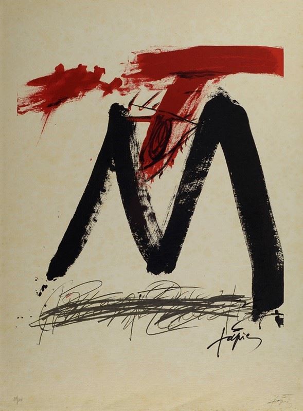 Antoni Tapies : Senza titolo  - Litografia - Asta Autori dell'800-900 - I - Galleria Pananti Casa d'Aste