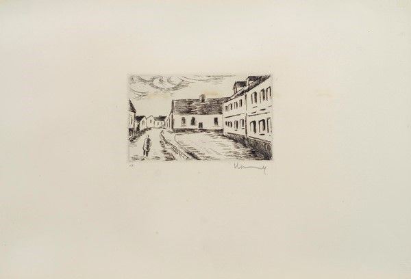 Maurice De Vlaminck : Aspect de la Grand'Rue  (1927)  - Acquaforte - Asta Autori dell'800-900 - I - Galleria Pananti Casa d'Aste