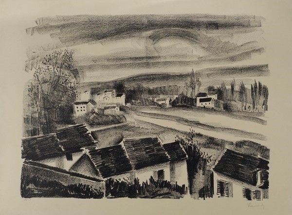 Maurice De Wlaminck : La Vallèe de Nesles  (1921)  - Litografia - Asta Autori dell'800-900 - I - Galleria Pananti Casa d'Aste