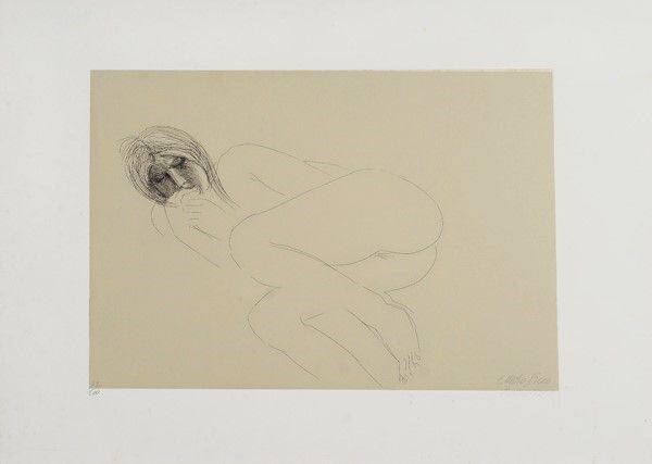 Emilio Greco : Nudo  (1979)  - mm. 327x485 (lastra), mm. 495x697 (foglio); es. 72/200 - Asta Autori dell'800-900 - I - Galleria Pananti Casa d'Aste