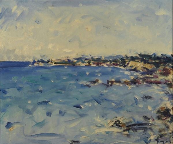 Enzo Pregno : Marina  - Oil painting on canvas - Auction MODERN  ART - TUSCANY AUTHORS - Galleria Pananti Casa d'Aste