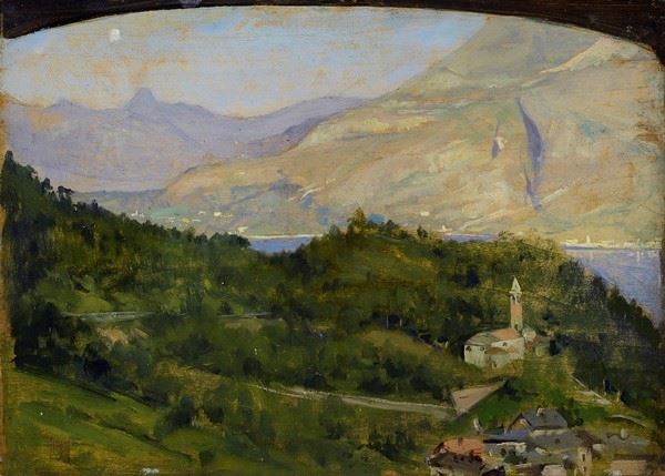 Giovanni Giani : Gordona mountain seen from Regoledo  - Auction AUTHORS OF XIX AND XX CENTURY - Galleria Pananti Casa d'Aste