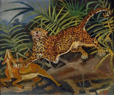 Leopardo con Gazzella