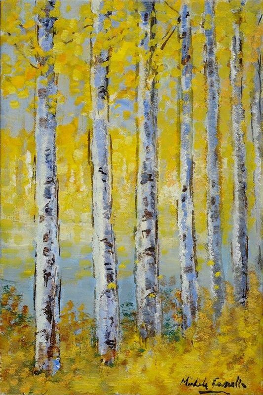 Michele Cascella : Pioppi  - Olio su tela - Asta Autori dell'800-900 - I - Galleria Pananti Casa d'Aste