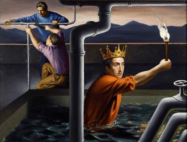 Stefano di Stasio : Re Cercatore  (1996)  - Olio su tela - Asta Autori dell'800-900 - I - Galleria Pananti Casa d'Aste