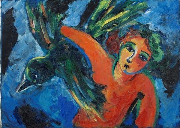 Mimmo German&#224; : Uccello  (1989)  - Olio su tela - Asta Autori dell'800-900 - I - Galleria Pananti Casa d'Aste