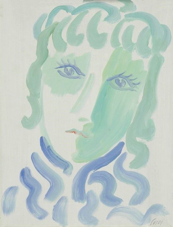 Virgilio Guidi : Testa  - Olio su tela - Asta Autori dell'800-900 - I - Galleria Pananti Casa d'Aste