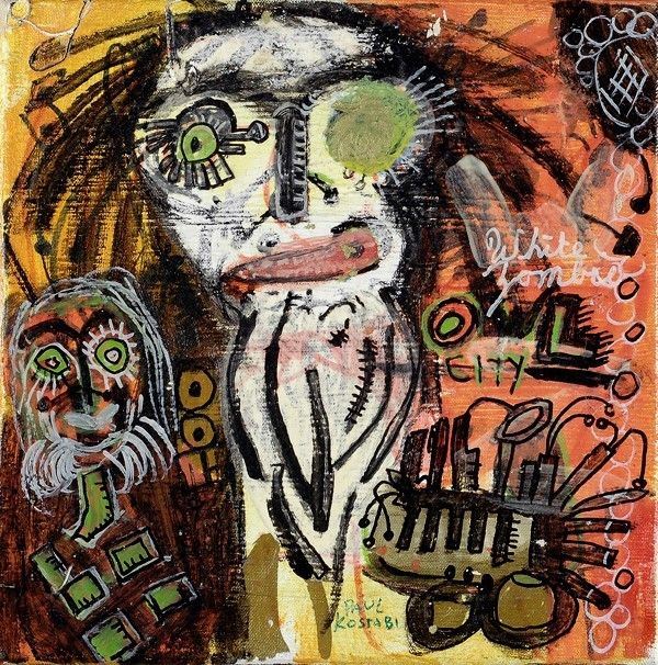 Indrek Paul Kostabi : Grouping  (2010)  - Tecnica mista su tela - Auction Arte Contemporanea, Grafica ed Edizioni - I - Galleria Pananti Casa d'Aste