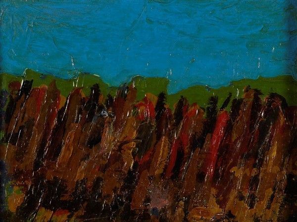 Ennio Morlotti : Paesaggio rosso  - Olio su tela - Asta Autori dell'800-900 - I - Galleria Pananti Casa d'Aste
