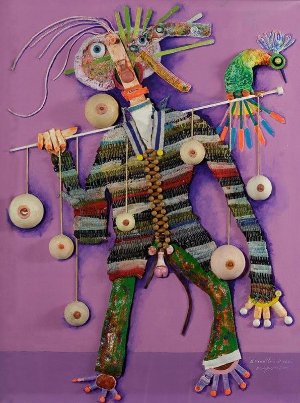 Mario Persico : Il venditore di semi  (2009)  - Assemblaggio polimaterico su tavola - Asta Autori dell'800-900 - I - Galleria Pananti Casa d'Aste