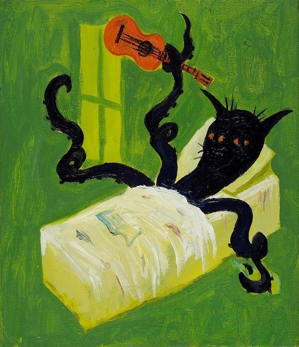 Rick Proll : Red guitar  (2001)  - Acrilico su tela - Auction Arte Contemporanea, Grafica ed Edizioni - I - Galleria Pananti Casa d'Aste