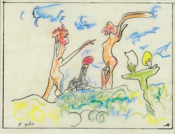 Sebastian Matta : A plus  ((1968))  - Tecnica mista su carta lucida - Asta Autori dell'800-900 - I - Galleria Pananti Casa d'Aste