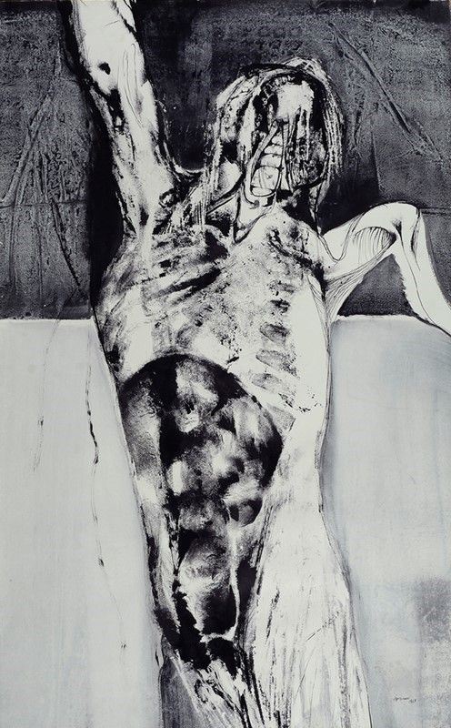 Renzo Vespignani : Anatomia  (1963)  - Tecnica mista su carta - Auction STORART: Dipinti, oggetti, arredi dal XVII al XX sec. - II - Galleria Pananti Casa d'Aste
