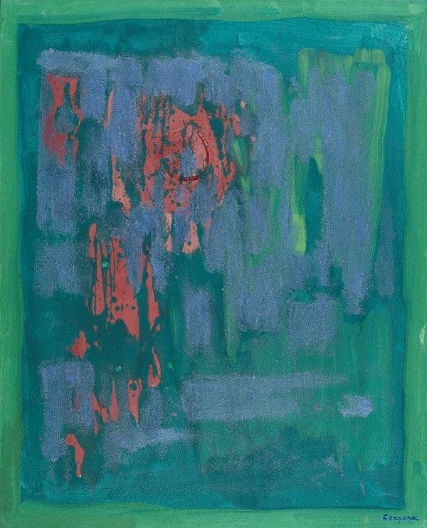 Antonio Corpora : Groglifilo  (1977)  - Tecnica mista su tela - Asta Autori dell'800-900 - I - Galleria Pananti Casa d'Aste
