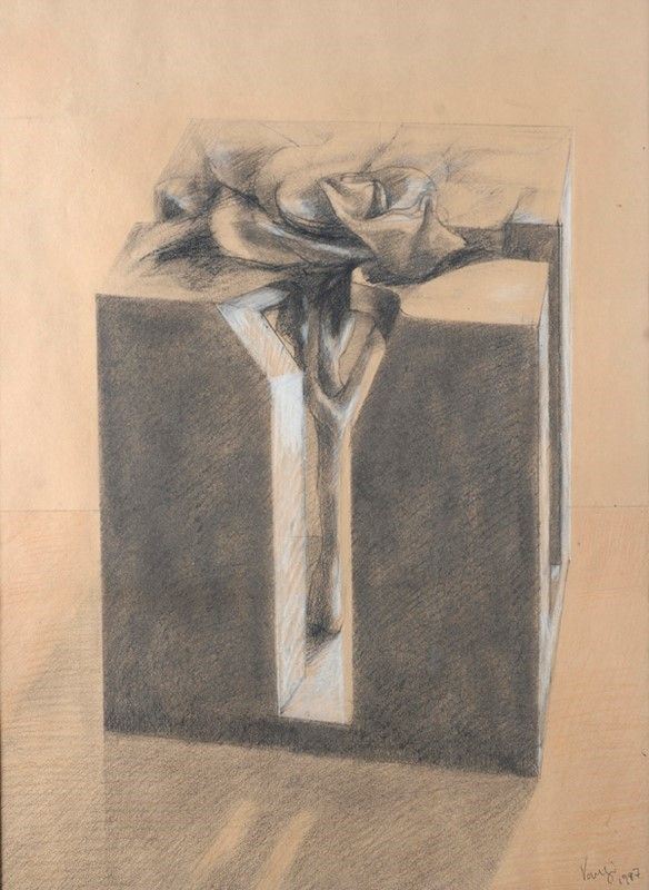 Giuliano Vangi : Senza titolo  (1987)  - Carboncino su carta - Asta Autori dell'800-900 - I - Galleria Pananti Casa d'Aste