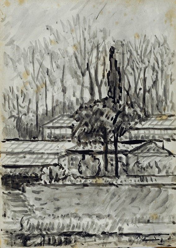 Piero Marussig : Paesaggio  - Acquerelli su carta - Auction Arte Contemporanea, Grafica ed Edizioni - I - Galleria Pananti Casa d'Aste