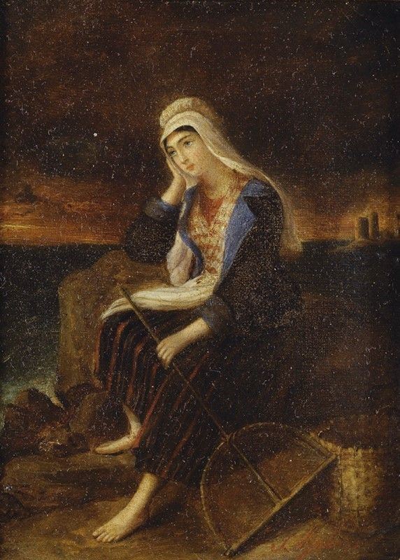 Scuola Europea, XIX sec. : Figura  - Olio su tela - Asta Autori dell'800-900, Arte Moderna e Contemporanea, Grafica ed Edizioni - Galleria Pananti Casa d'Aste