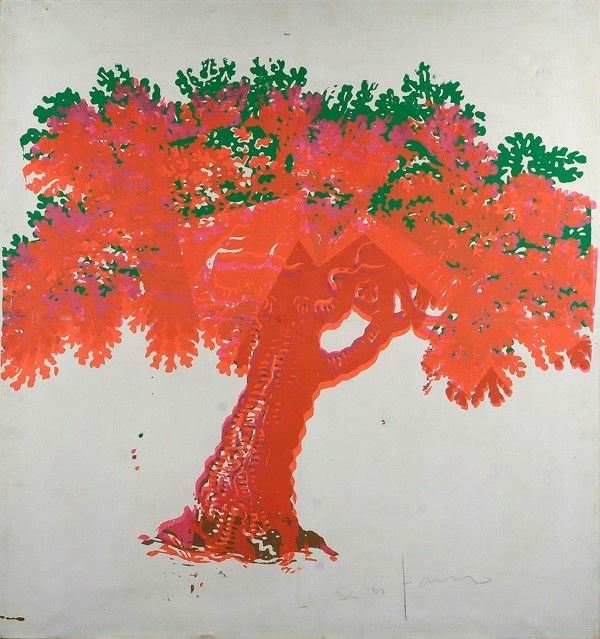 Mario Schifano : Una stagione  (1967)  - Smalto su base serigrafica su tela - Asta Autori dell'800-900 - I - Galleria Pananti Casa d'Aste