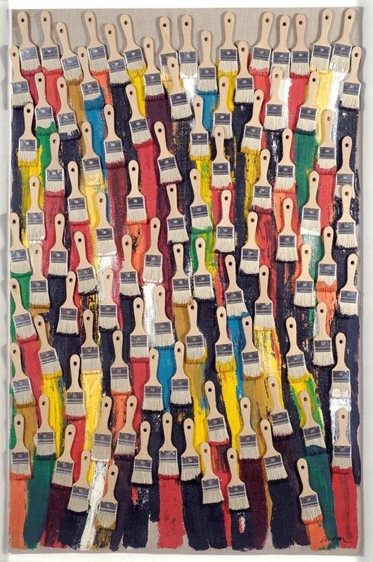 Fernandez Arman : Senza titolo  (1994)  - Accumulazione di pennelli - Asta Autori dell'800-900 - I - Galleria Pananti Casa d'Aste