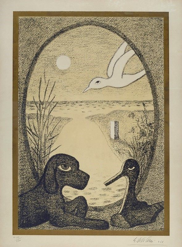 Giuseppe Viviani : Gabbiano  (1961)  - Litografia - Asta Autori dell'800-900 - I - Galleria Pananti Casa d'Aste