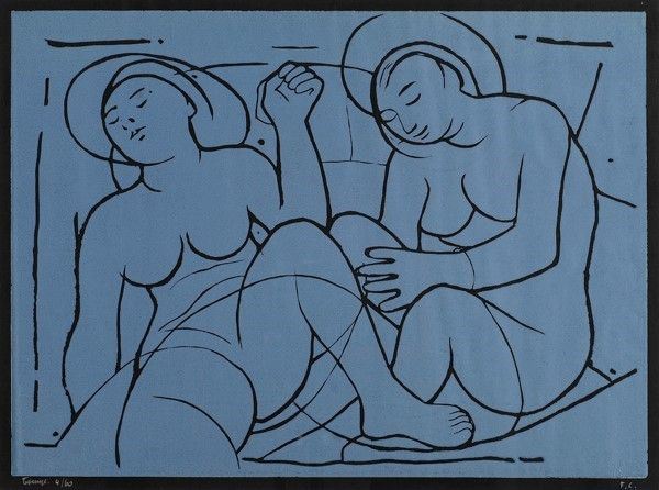 Felice Casorati : Le mondine  (1962)  - Linoleum a colori - Auction Arte Contemporanea, Grafica ed Edizioni - I - Galleria Pananti Casa d'Aste