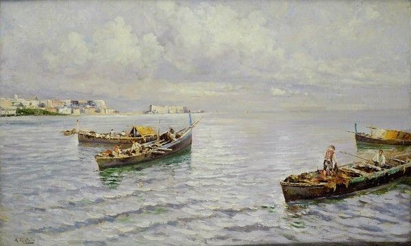 Attilio Pratella : Partenza per la pesca  - Auction Arte Contemporanea, Grafica ed Edizioni - I - Galleria Pananti Casa d'Aste